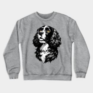 Stunning and Cool Boykin Spaniel Monochrome and Gold Portrait for Father's Day Crewneck Sweatshirt